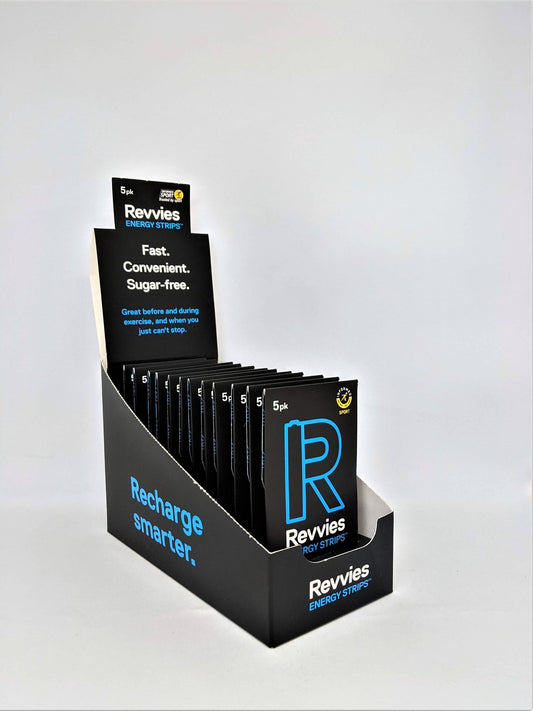 Revvies Energy Strips - 40mg of Caffeine (12 x 5 Pack)