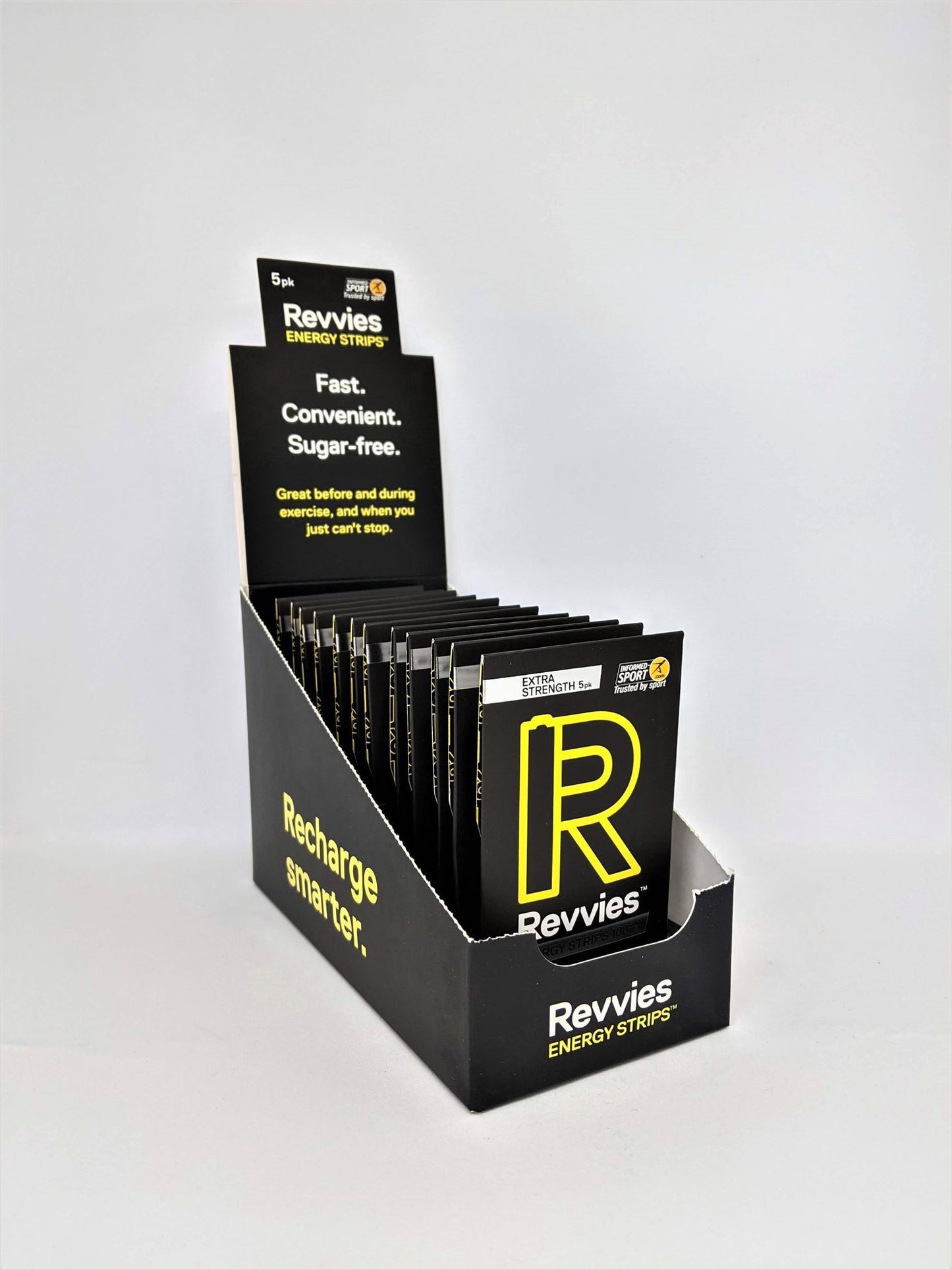 Revvies Energy Strips EXTRA STRENGTH - 100mg of Caffeine (12 x 5 Pack)